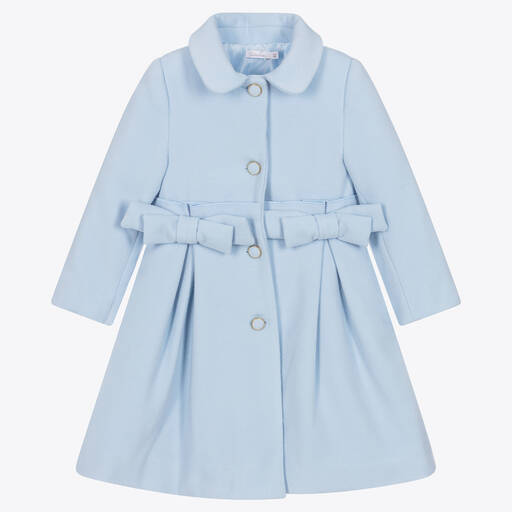 Patachou-Manteau bleu pâle en feutre fille | Childrensalon