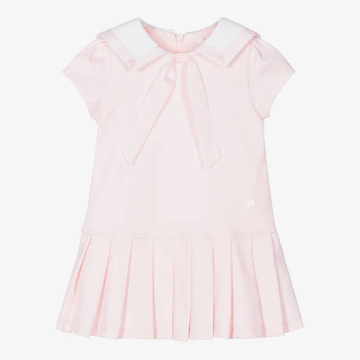 Patachou-Girls Pink Cotton Sailor Dress | Childrensalon