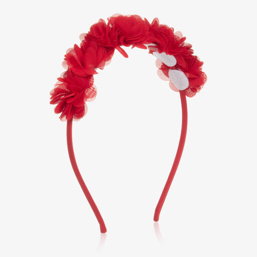 Patachou-Serre-tête rouge à fleurs fille | Childrensalon