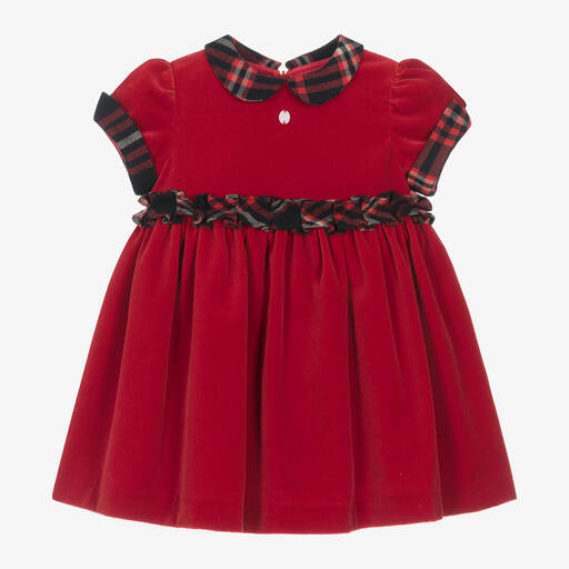 Patachou-Girls Red Velvet Dress | Childrensalon