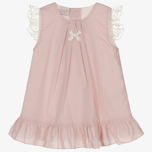Paz Rodríguez-Baby Girls Pink Cotton Dress | Childrensalon