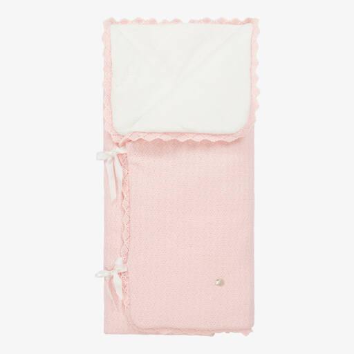 Paz Rodriguez-Baby Girls Pink Knitted Nest (70cm) | Childrensalon