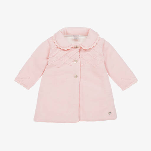 Paz Rodríguez-Baby Girls Pink Knitted Pram Coat | Childrensalon