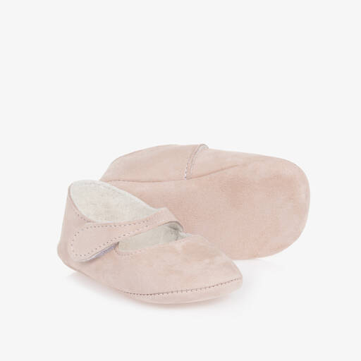 Paz Rodríguez-Baby Girls Pink Suede Pre-Walker Shoes | Childrensalon