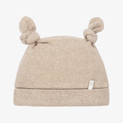 Paz Rodriguez-Beige Knitted Teddy Ears Baby Hat | Childrensalon