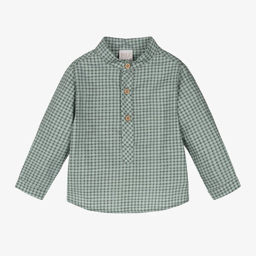 Paz Rodríguez-Boys Green Checked Cotton Shirt | Childrensalon