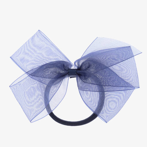 Peach Ribbons-Élastique pour cheveux à nœud bleu (12 cm) | Childrensalon