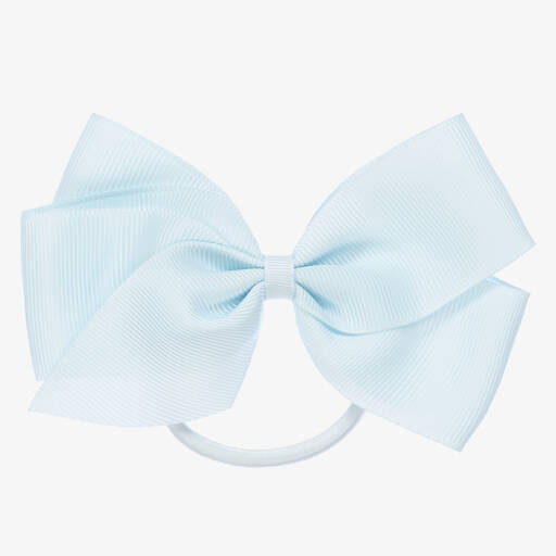 Peach Ribbons-Élastique pour cheveux à nœud bleu (12 cm) | Childrensalon