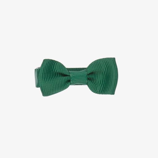 Peach Ribbons- Green Bow Hair Clip (4.5cm) | Childrensalon