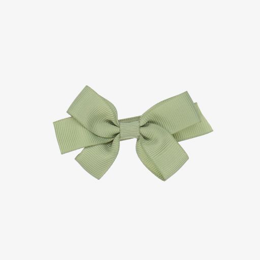 Peach Ribbons-Grüne Schleifen-Haarspange (7 cm) | Childrensalon