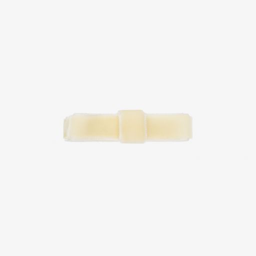 Peach Ribbons-Ivory Velvet Hair Clip (4.5cm) | Childrensalon