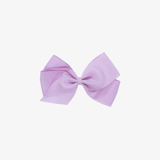 Peach Ribbons-Lilac Bow Hair Clip (12cm) | Childrensalon