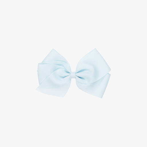 Peach Ribbons-Pale Blue Bow Hair Clip (12cm) | Childrensalon