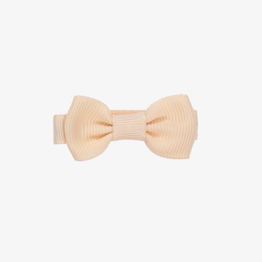 Peach Ribbons-مشبك للشعر فيونكة لون زهري باهت (4.5 سم) | Childrensalon