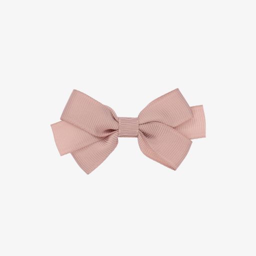 Peach Ribbons-Розовая заколка-бантик (7см) | Childrensalon