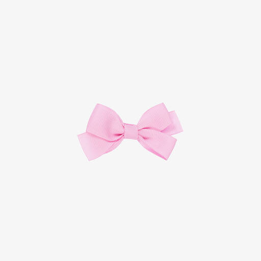 Peach Ribbons-Pink Bow Hair Clip (7cm) | Childrensalon