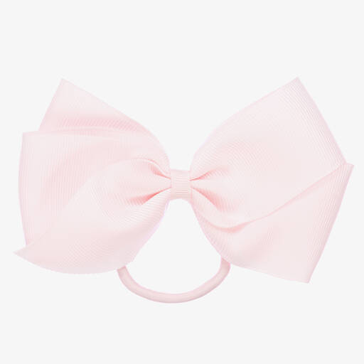 Peach Ribbons-Pink Bow Hair Elastic (12cm) | Childrensalon