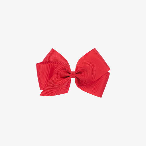 Peach Ribbons-Red Bow Hair Clip (12cm) | Childrensalon