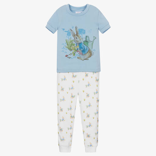Peter Rabbit™ by Childrensalon-Blue & White Cotton Pyjamas | Childrensalon