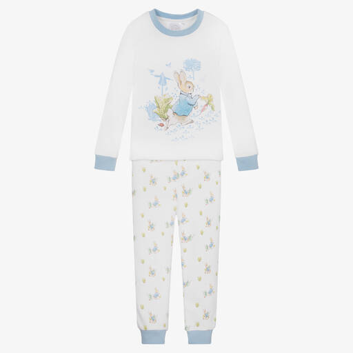 Peter Rabbit™ by Childrensalon-Pyjama en coton blanc et bleu | Childrensalon