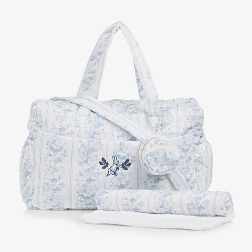 Peter Rabbit™ by Childrensalon-White Linen & Cotton Changing Bag (42cm) | Childrensalon