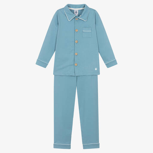 Petit Bateau-Boys Blue Cotton Pyjamas | Childrensalon