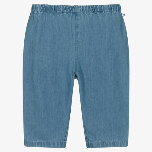Petit Bateau-Boys Blue Organic Denim Trousers | Childrensalon