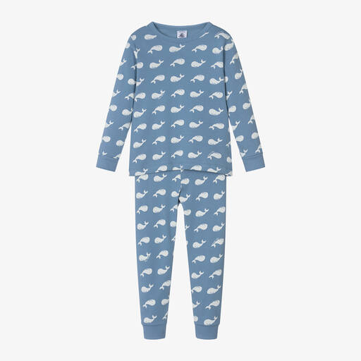 Petit Bateau-Boys Blue Whale Organic Cotton Pyjamas | Childrensalon