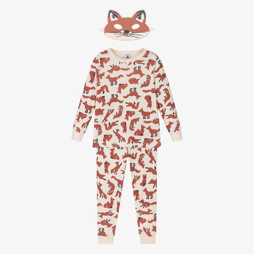 Petit Bateau-Boys Ivory Cotton Fox Pyjamas | Childrensalon