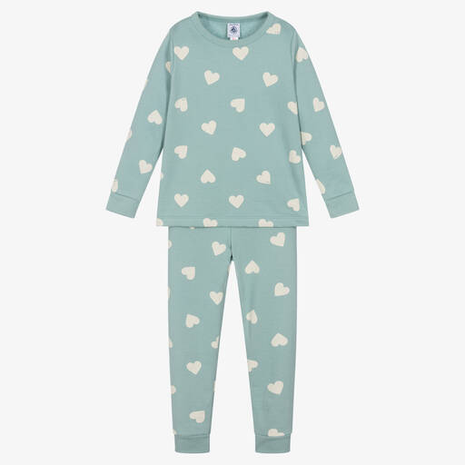 Petit Bateau-Girls Green Cotton Pyjamas | Childrensalon