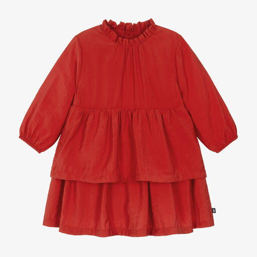 Petit Bateau-Girls Red Viscose Dress | Childrensalon