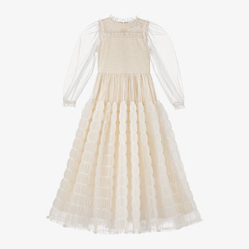 Petite Amalie-Girls Ivory Tulle Dress | Childrensalon