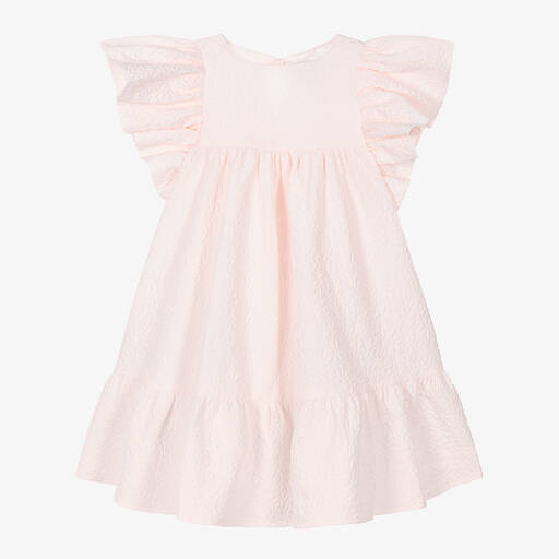Petite Amalie-Girls Pink Flutter Sleeve Dress | Childrensalon