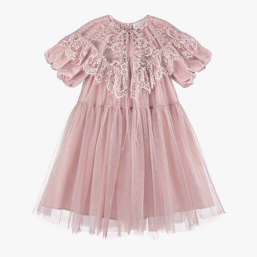 Petite Amalie-Girls Pink Tulle Dress | Childrensalon