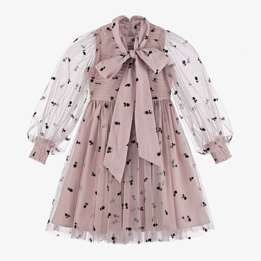 Petite Amalie-Girls Pink Tulle Floral Dress | Childrensalon