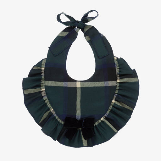 Phi Clothing-Baby Girls Green Tartan Bib | Childrensalon