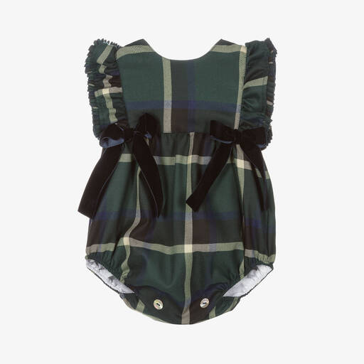 Phi Clothing-Baby Girls Green Tartan Shortie | Childrensalon