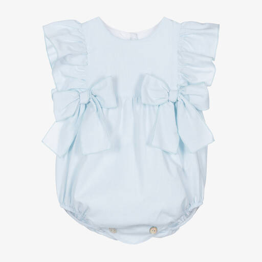Phi Clothing-Baby Girls Pale Blue Cotton Shortie | Childrensalon