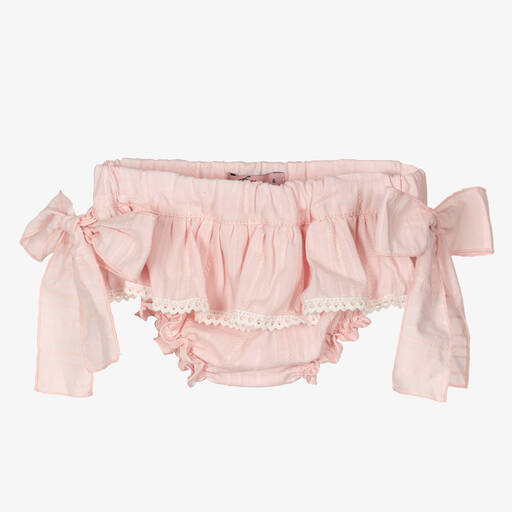 Phi Clothing-Baby Girls Pink Cotton Bloomer Shorts | Childrensalon