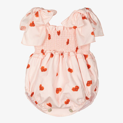 Phi Clothing-Baby Girls Pink Cotton Heart Shortie | Childrensalon