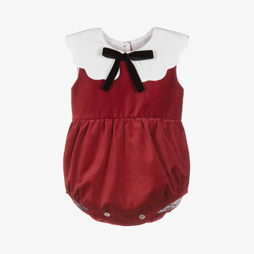 Phi Clothing-Baby Girls Red Velvet Shortie | Childrensalon