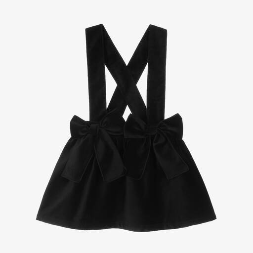 Phi Clothing-Jupe noire en velours à nœuds fille | Childrensalon