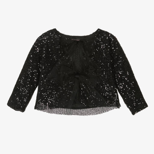 Phi Clothing-Girls Black Sequinned Jacket | Childrensalon