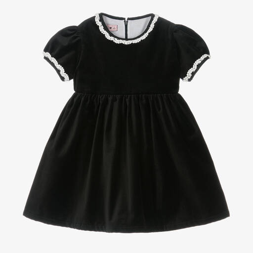 Phi Clothing-Girls Black Velvet Dress | Childrensalon