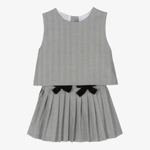 Phi Clothing-Girls Grey Top & Skirt Set | Childrensalon