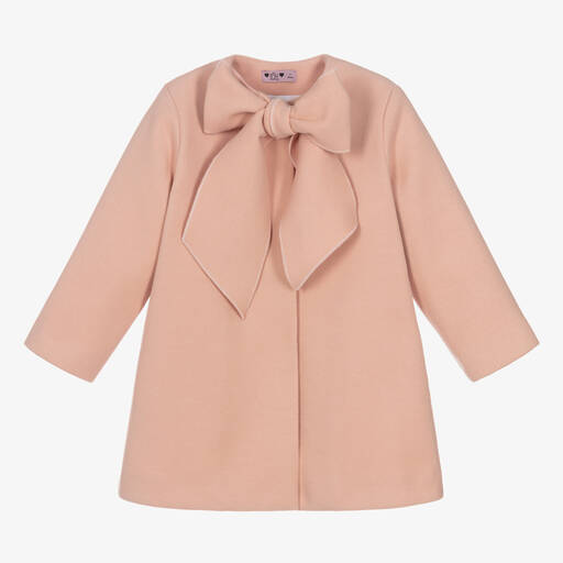 Phi Clothing-Girls Pink Bow Coat | Childrensalon