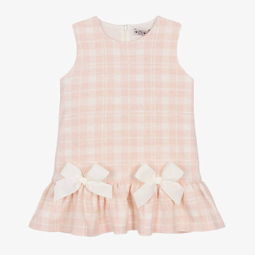Phi Clothing-Розовое платье в клетку для девочек | Childrensalon