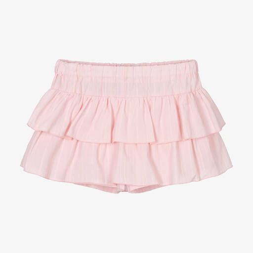 Phi Clothing-Girls Pink Cotton Frilled Skort | Childrensalon