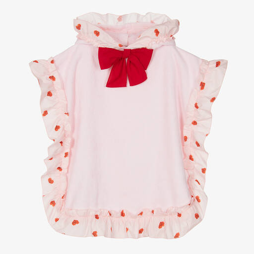 Phi Clothing-Girls Pink Heart Poncho Towel | Childrensalon