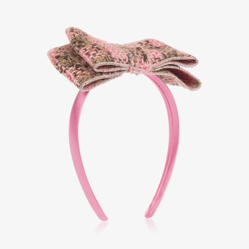 Phi Clothing-Girls Pink Tweed Hairband | Childrensalon